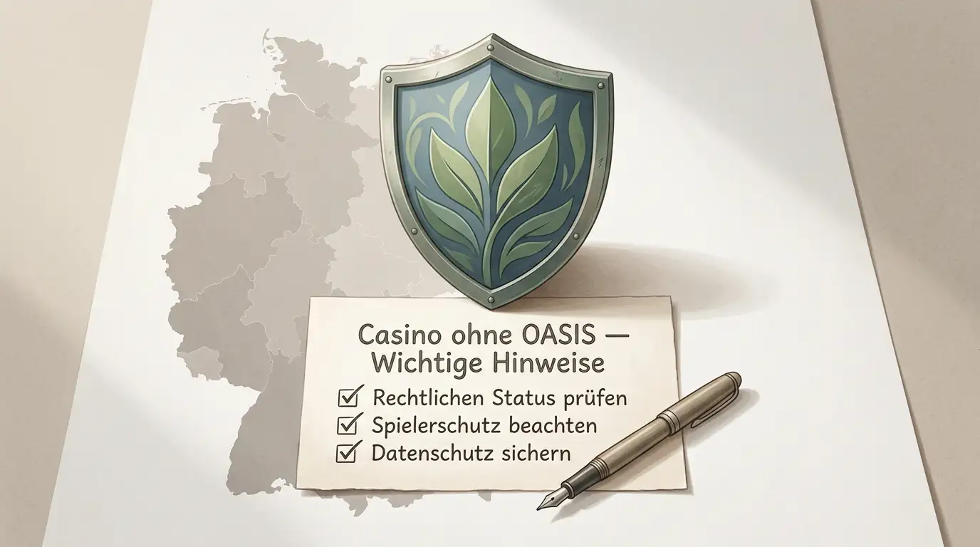 Ruhige Prüfübersicht mit Schutzsymbol und Deutschlandkarte