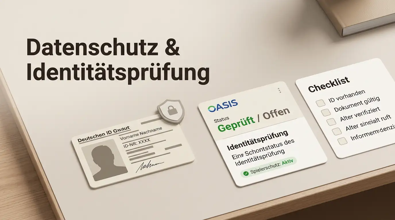 Schutzkarte mit Identitätsdaten, Statusabfrage und Datenschutz-Checkliste
