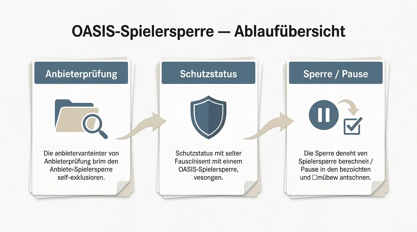 Vereinfachtes Schaubild einer OASIS-Sperrabfrage mit Schutzsymbol
